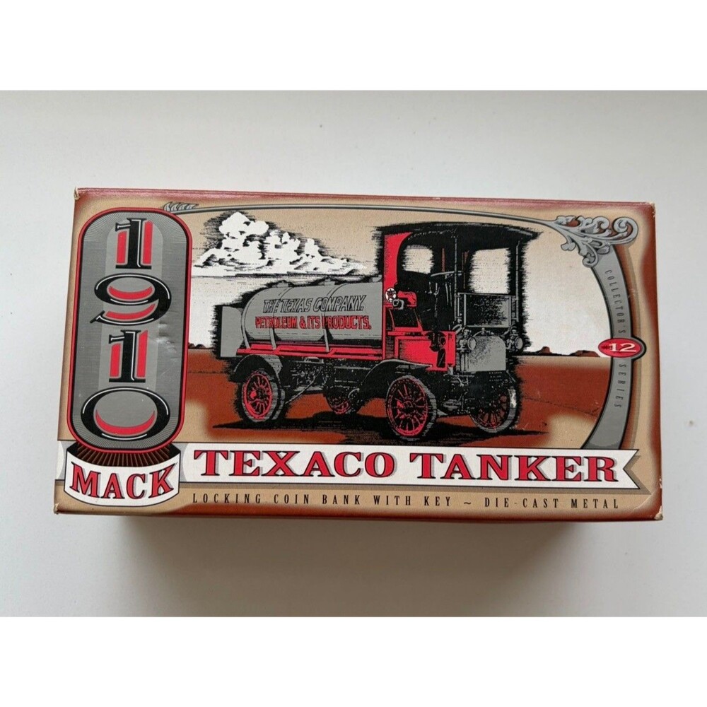 Vintage Texaco Tanker ERTL Collectibles 1910 Mack Coin Bank Die Cast Metal Truck